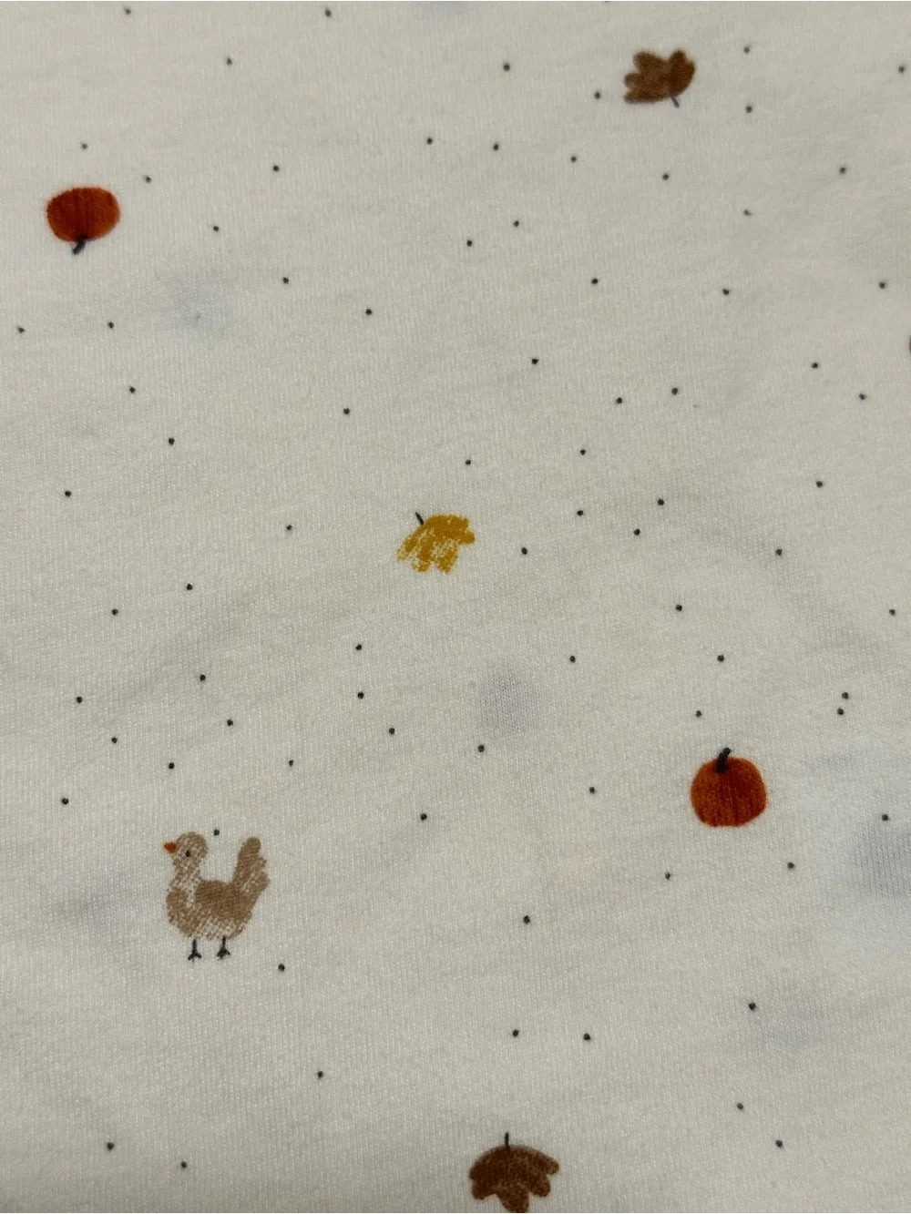 Carter's Cream Long-Sleeve Bodysuit with Autumn Dots and Leaf Print